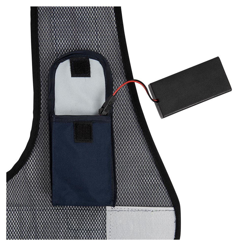 BR LED Voksen Refleksvest - Sort/Sølv