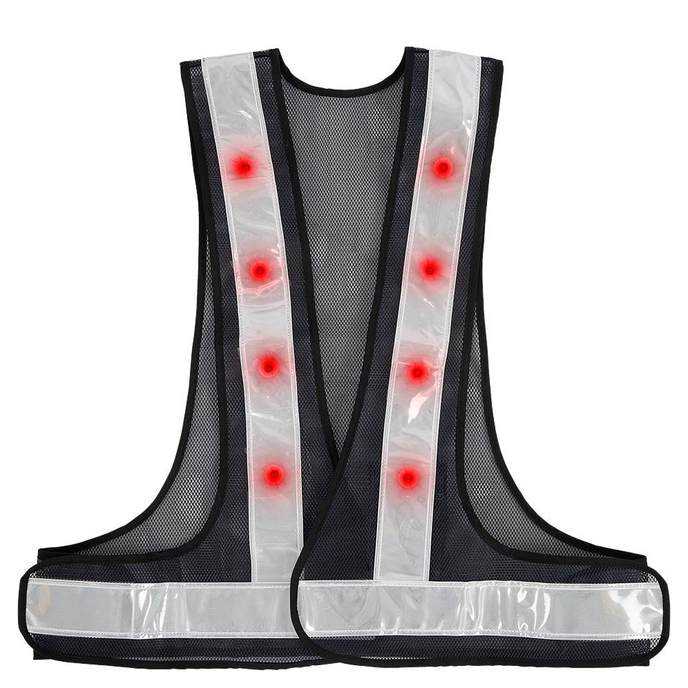 BR LED Voksen Refleksvest - Sort/Sølv