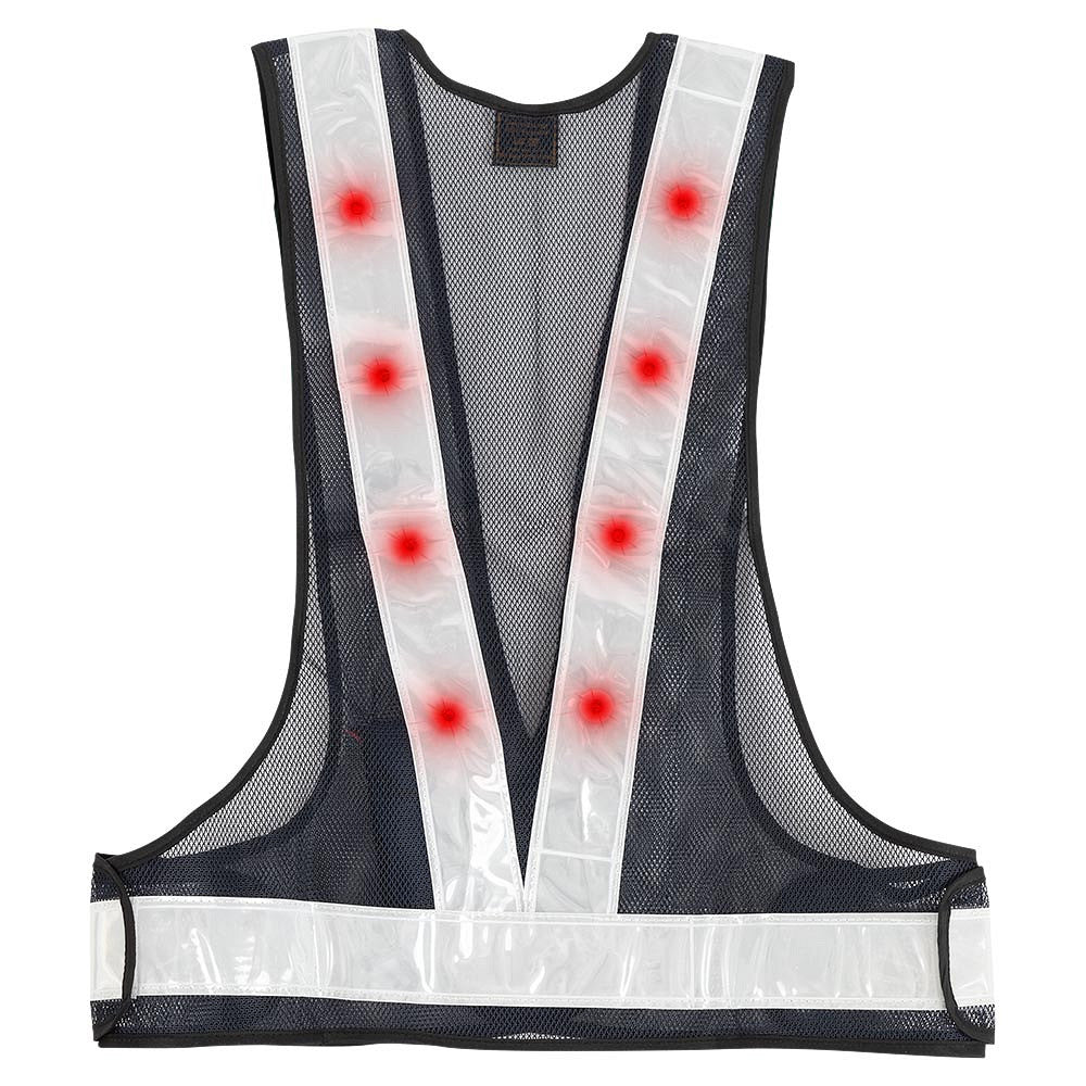 BR LED Voksen Refleksvest - Sort/Sølv