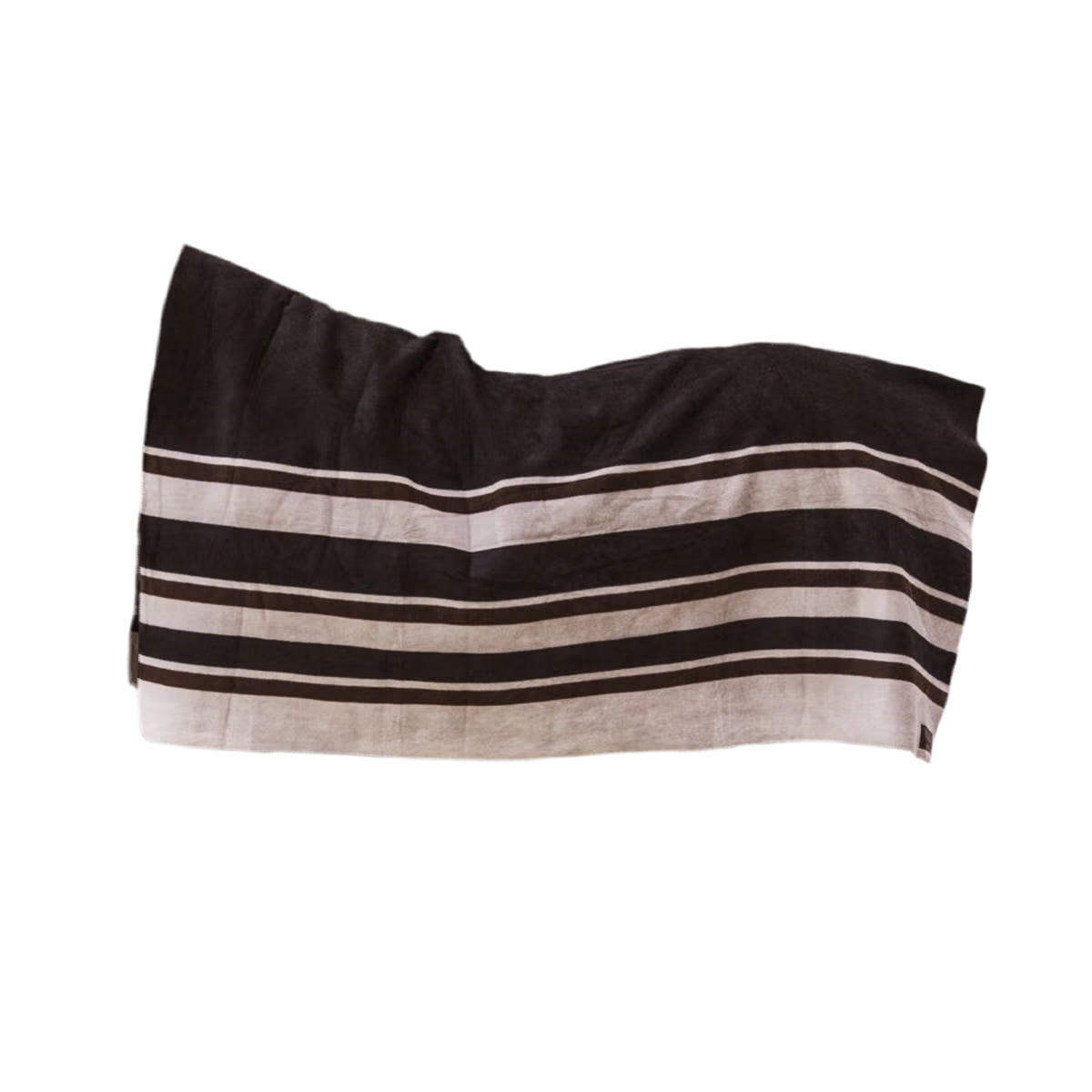 Kentucky Fleece Square Stripes Dækken 210x200 cm - Brown/Beige