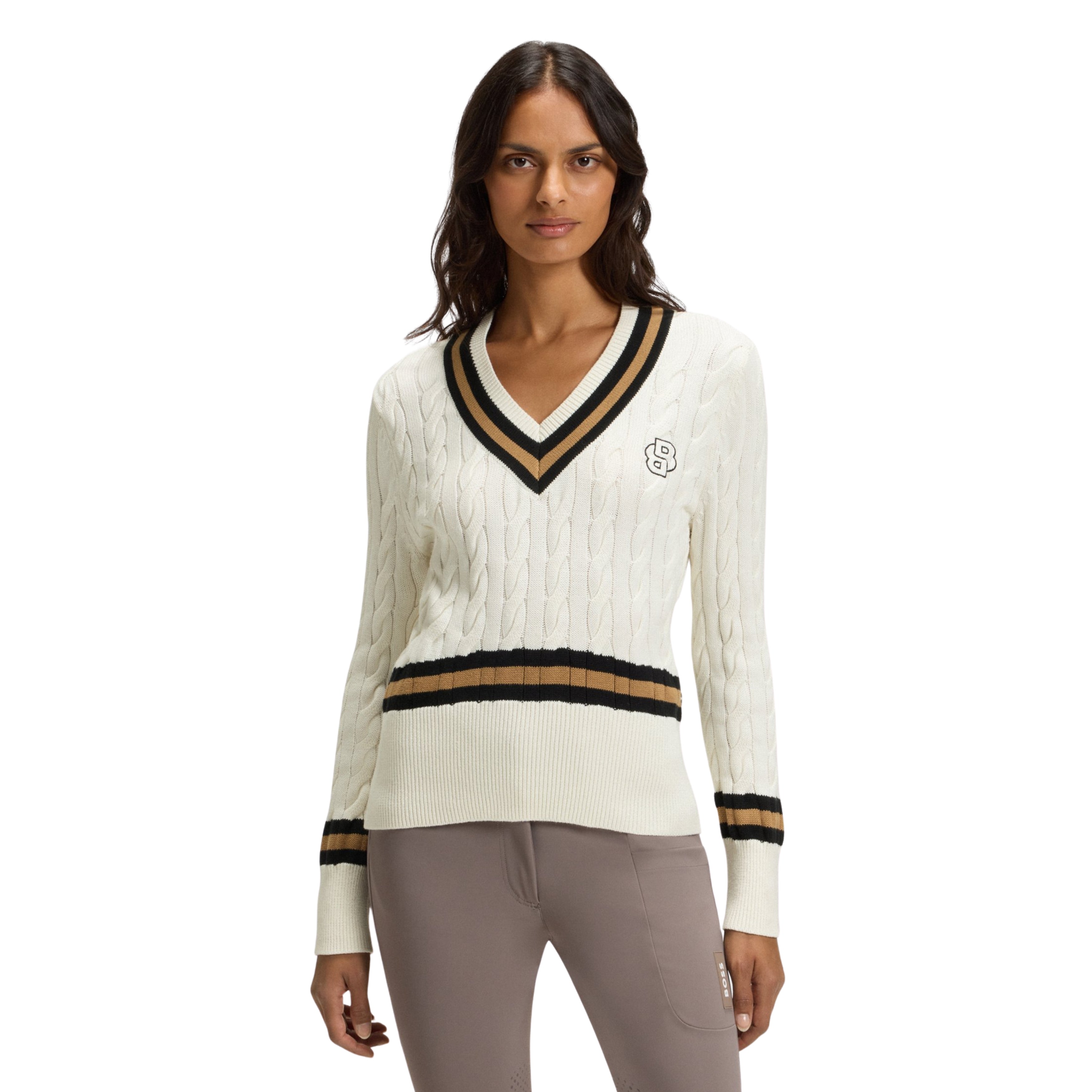 BOSS Paula Strik Bluse M. V-Hals