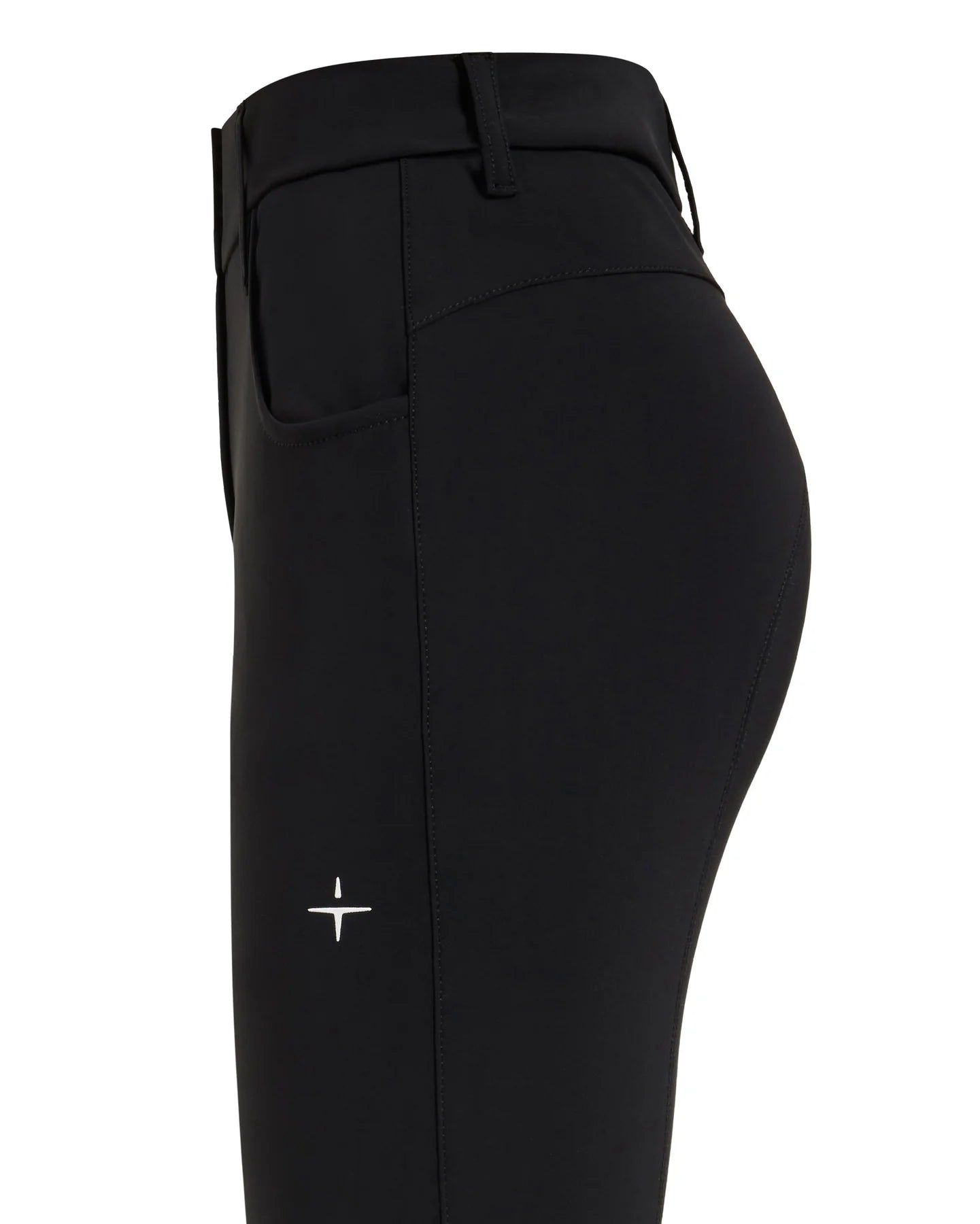 Trolle Projects Star Cut Hight Waist Ridebuks M. Knægrip - Sort
