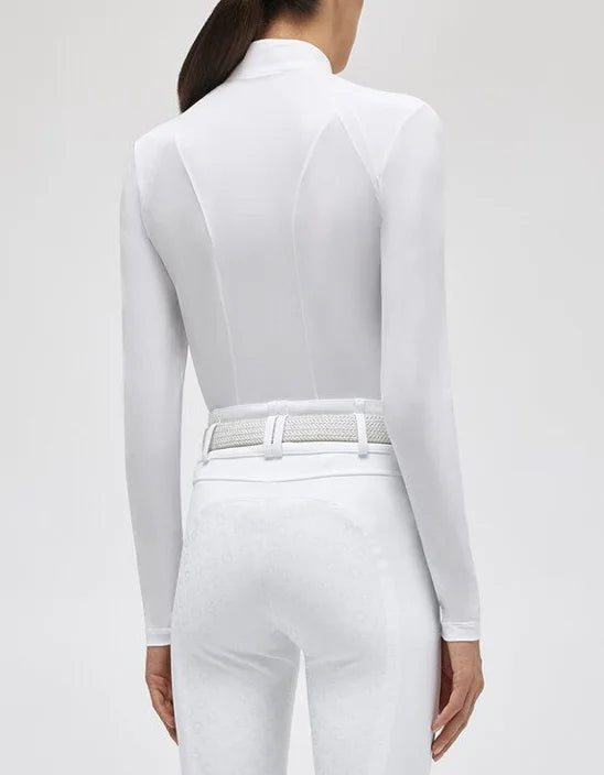 Cavalleria Toscana Tech Piquet L/S Stævnebluse - Hvid