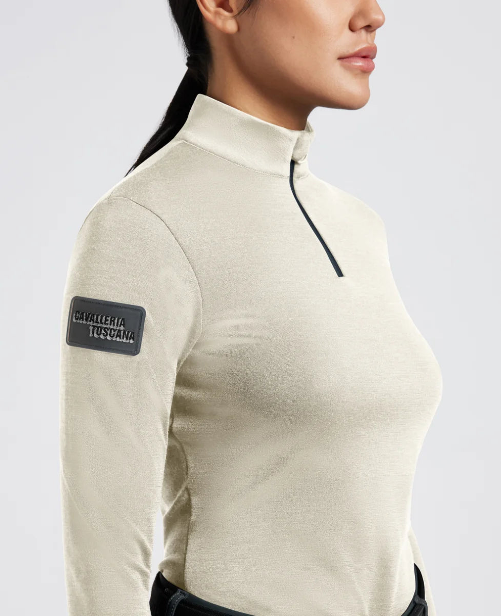 Cavalleria Toscana Tech Wool Trænings Shirt - Sand