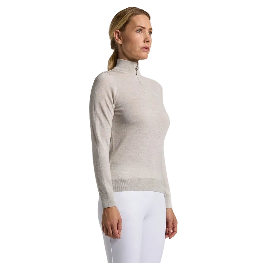 Cavalleria Toscana 1/2 Zip Sweater - Stone Grey