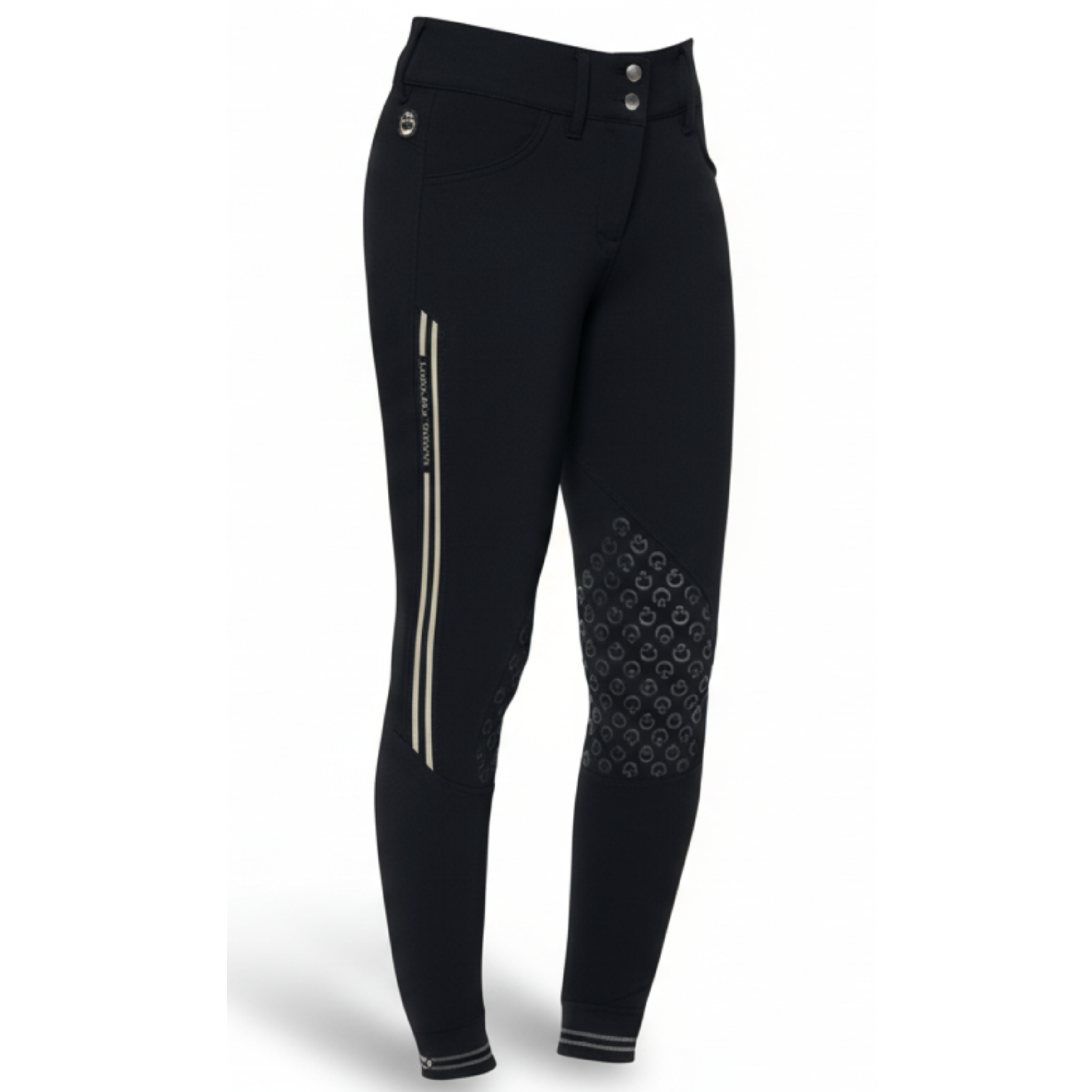 Cavalleria Toscana Embossed Stripe Ridebuks m. Knægrip - Navy