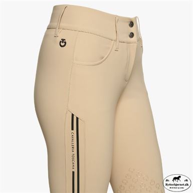 Cavalleria Toscana Embossed Strip Ridebuks M. Knægrip - Beige