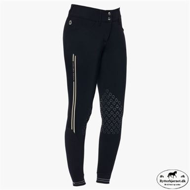 Cavalleria Toscana Embossed Stripe Ridebuks m. Knægrip - Navy
