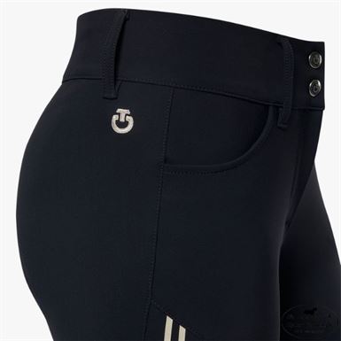 Cavalleria Toscana Embossed Stripe Ridebuks m. Knægrip - Navy
