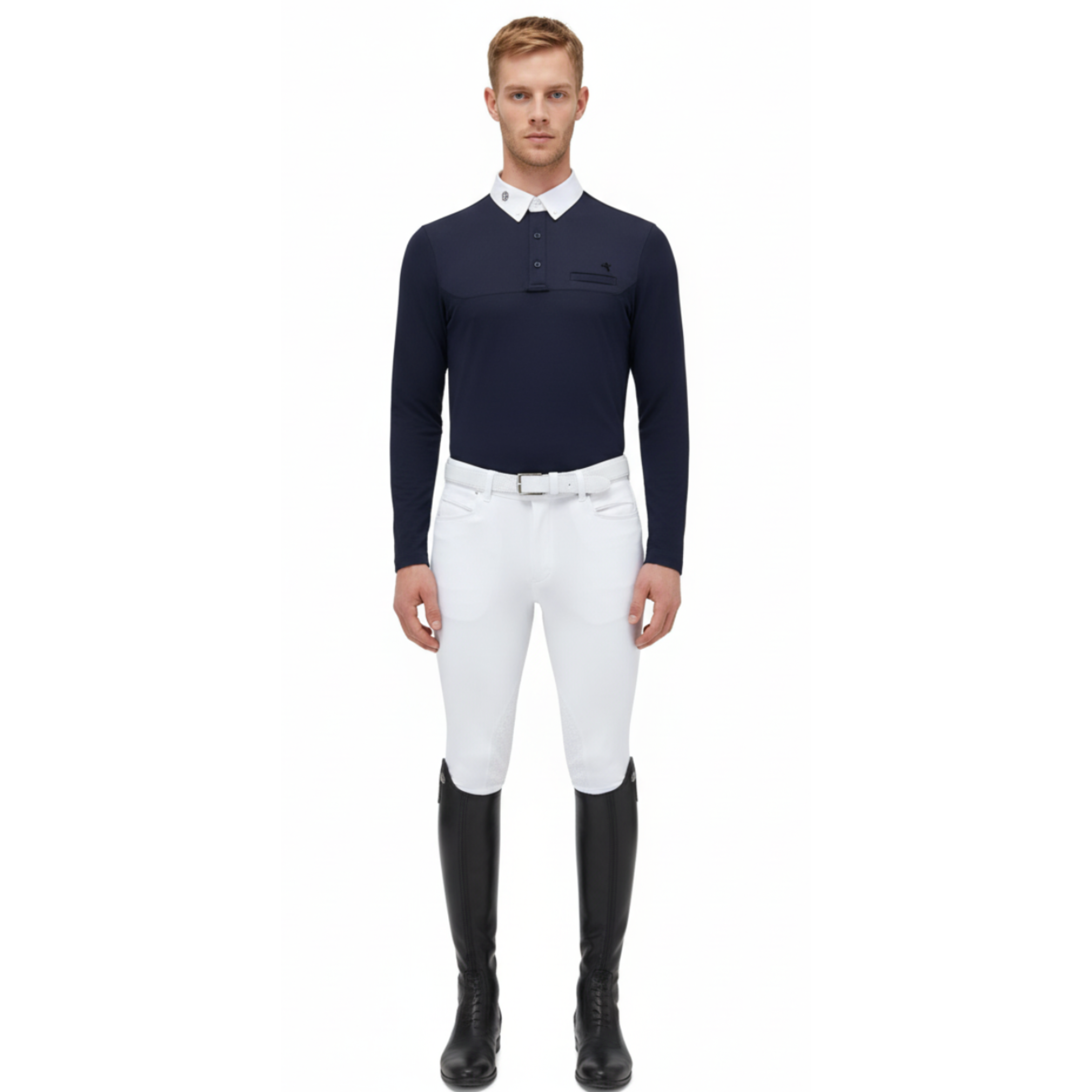 Cavalleria Toscana Jersey Fleece Stævnepolo Til Herre - Navy