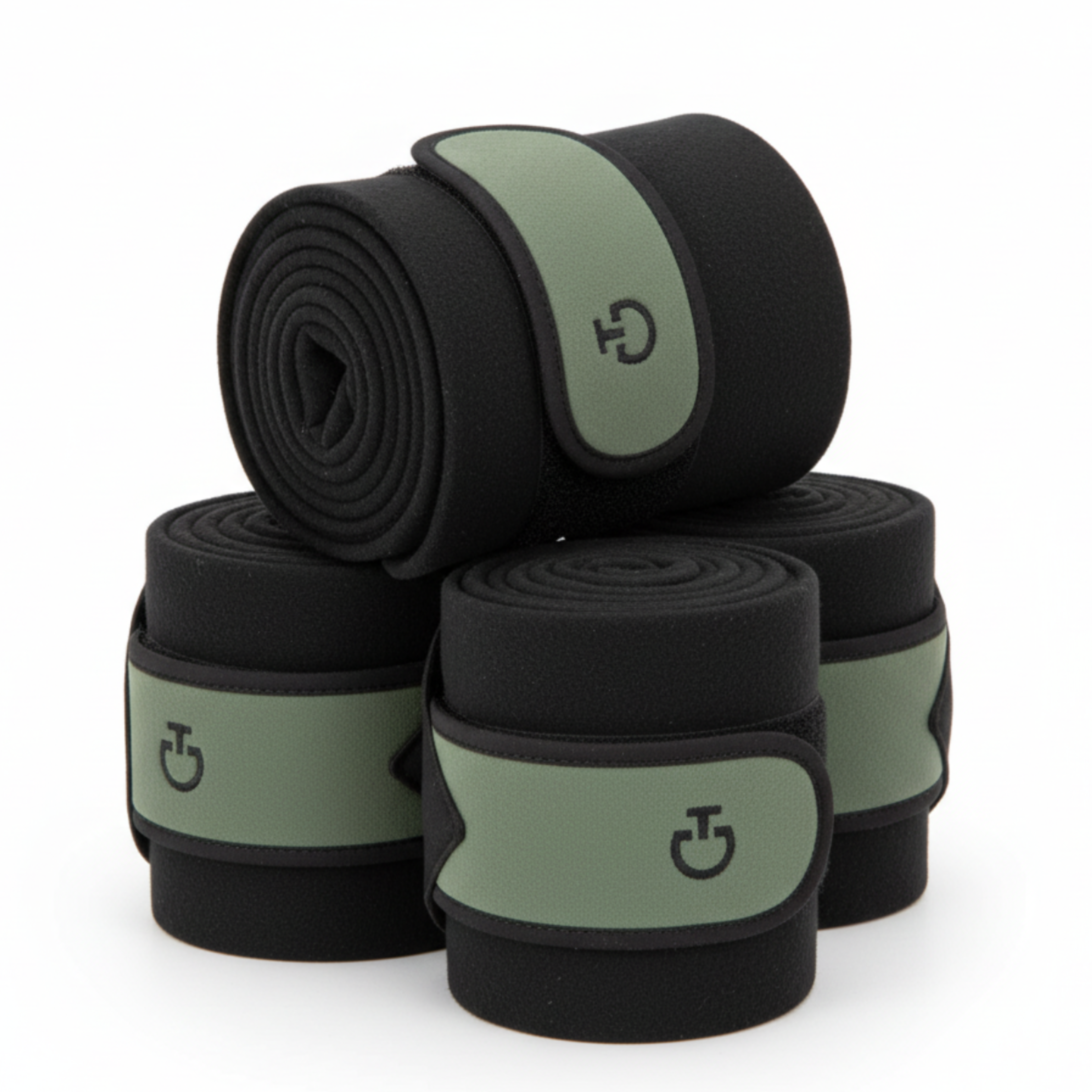 Cavalleria Toscana Jersey Fleece bandager 4 stk - Grøn - 3,5 meter