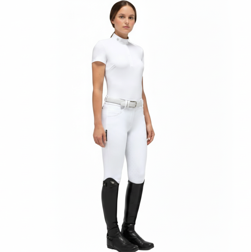 Cavalleria Toscana Jersey Poplin Bib Stævneshirt - Hvid