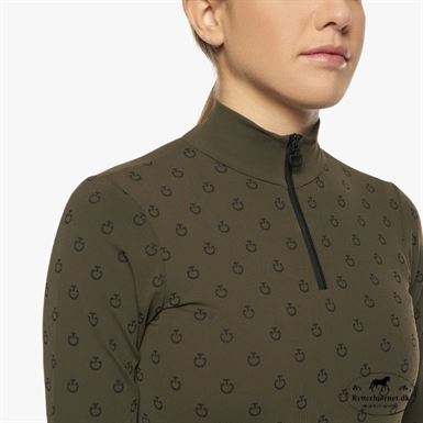 Cavalleria Toscana Mini Print Jeresy Zip Bluse Til Børn - Grøn