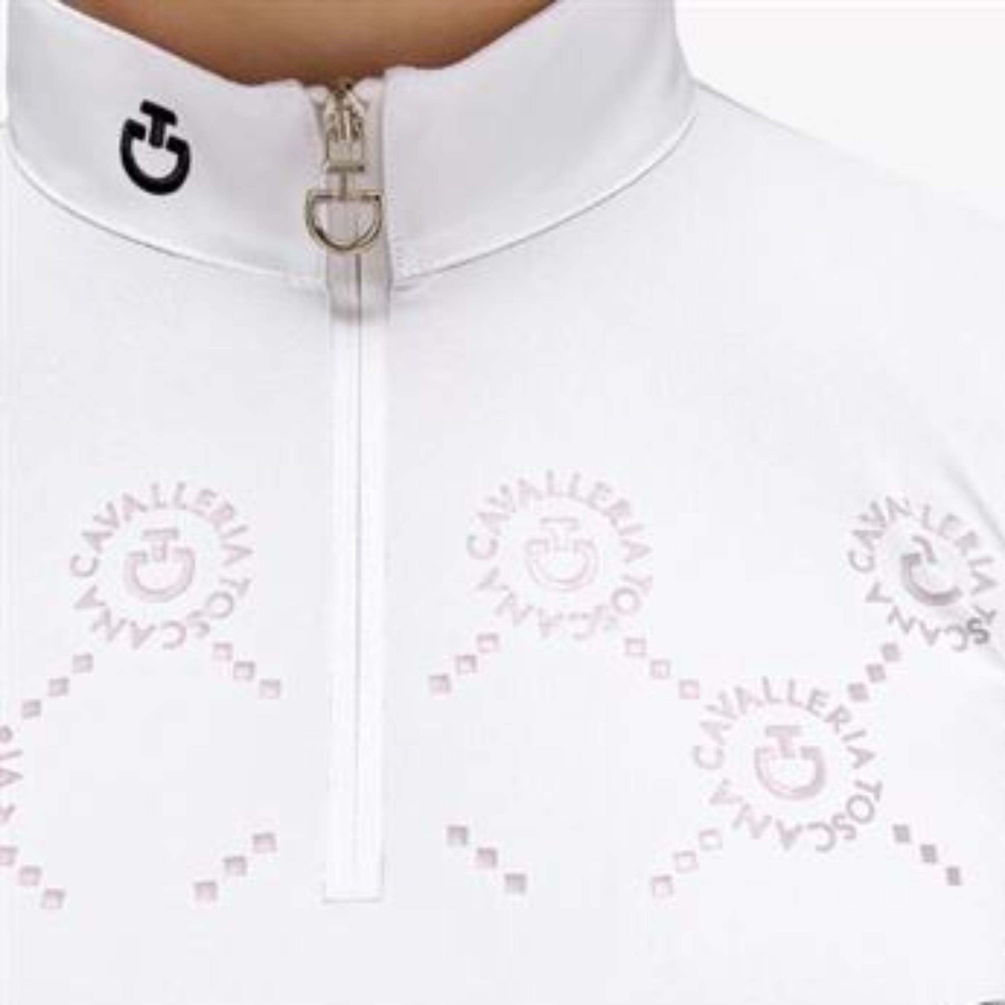 Cavalleria Toscana Mini Orbit Print Jersey Langærmet Stævnetrøje - Hvid