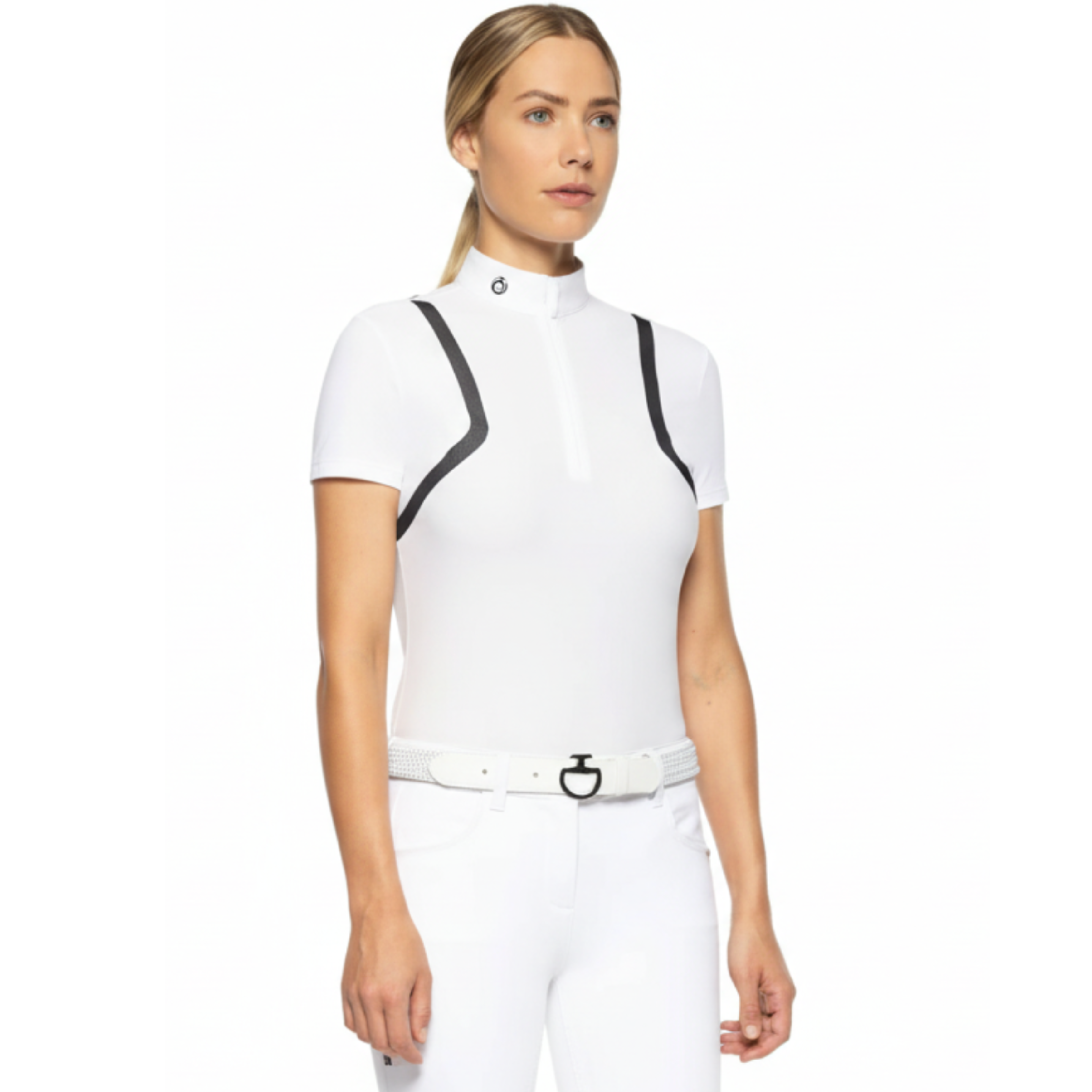 Cavalleria Toscana Textured Jersey Stævnepolo M. Mesh - Hvid