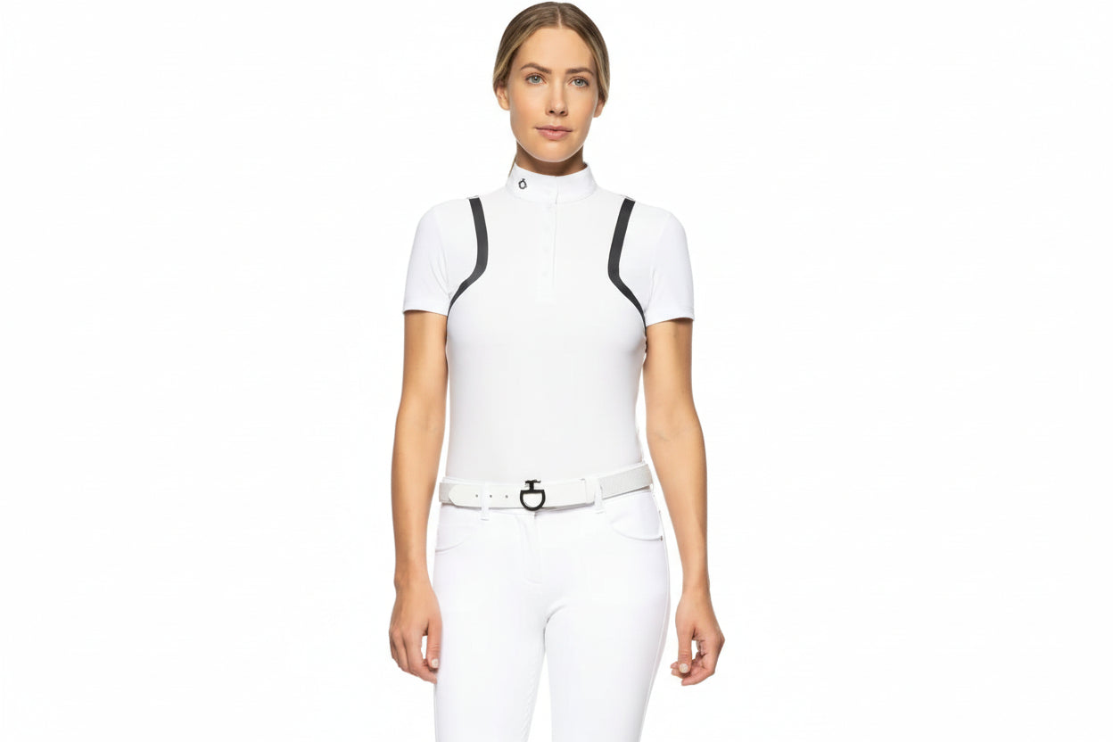 Cavalleria Toscana Textured Jersey Stævnepolo M. Mesh - Hvid