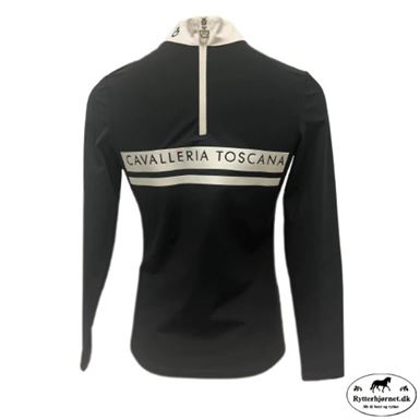 Cavalleria Toscana Flocked Logo Striped Stævneshirt Til Børn- Navy