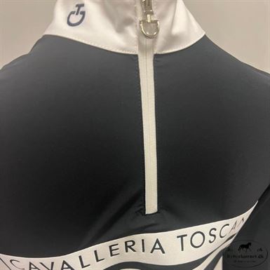 Cavalleria Toscana Flocked Logo Striped Stævneshirt Til Børn- Navy