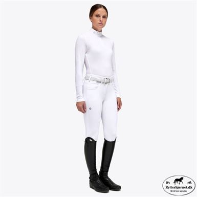 Cavalleria Toscana Mini Flock Jersey Langærmet Stævnebluse - Hvid
