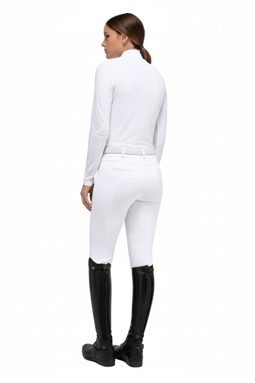 Cavalleria Toscana Mini Flock Jersey Langærmet Stævnebluse - Hvid