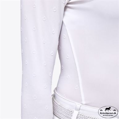 Cavalleria Toscana Mini Flock Jersey Langærmet Stævnebluse - Hvid