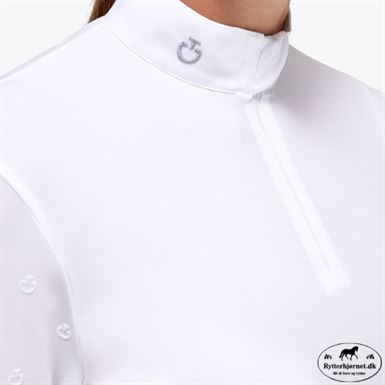 Cavalleria Toscana Mini Flock Jersey Langærmet Stævnebluse - Hvid