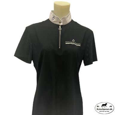 Cavalleria Toscana Perforated Competition Polo Shirt - Navy