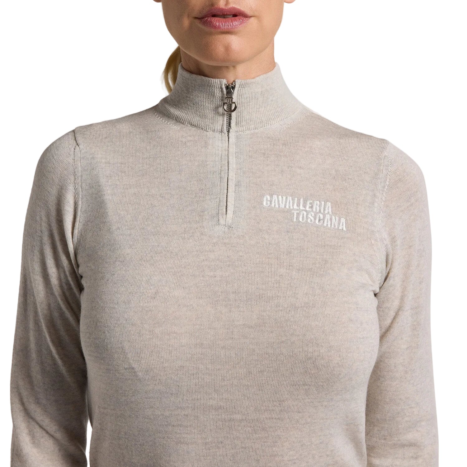 Cavalleria Toscana 1/2 Zip Sweater - Stone Grey