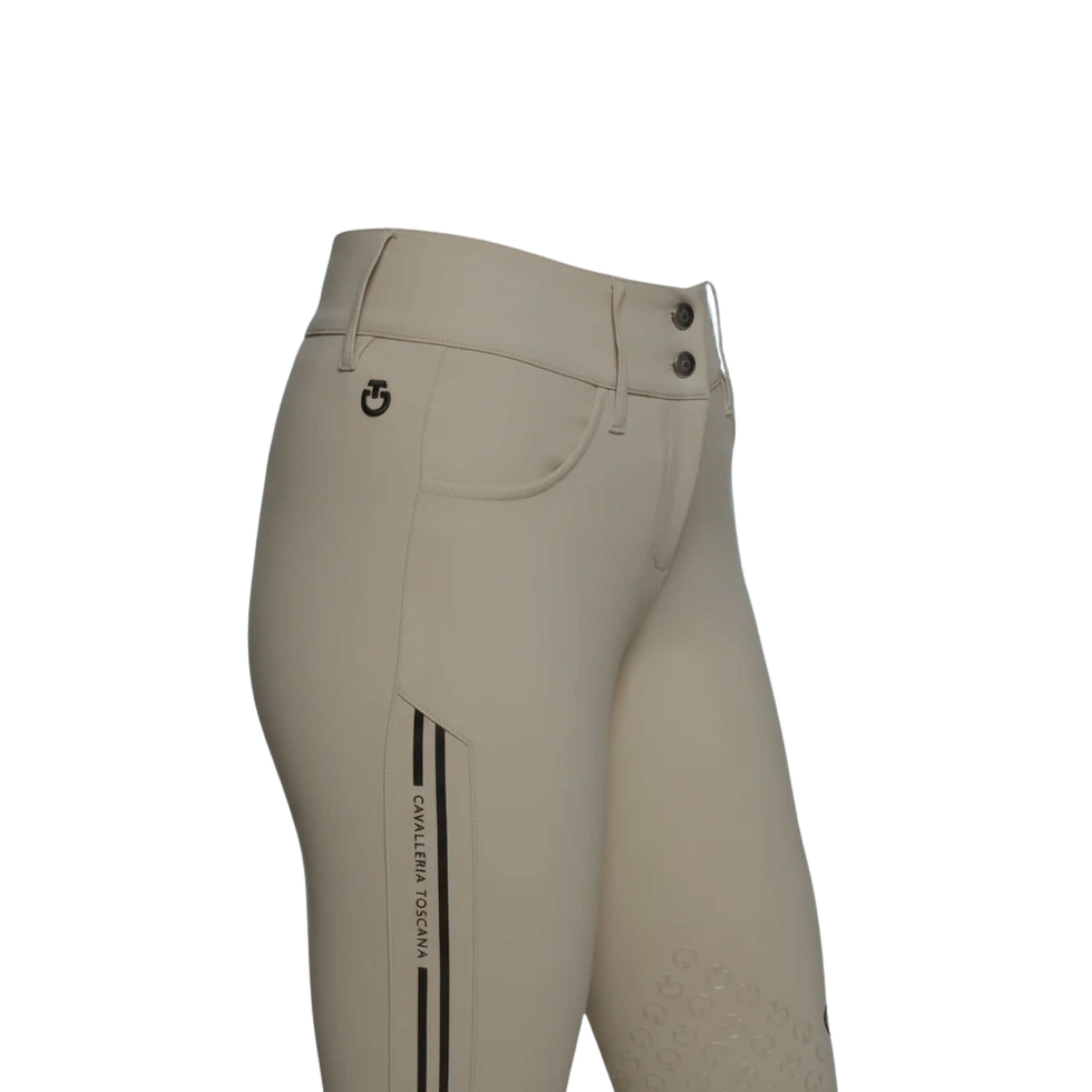 Cavalleria Toscana Embossed Strip Ridebuks M. Knægrip - Beige