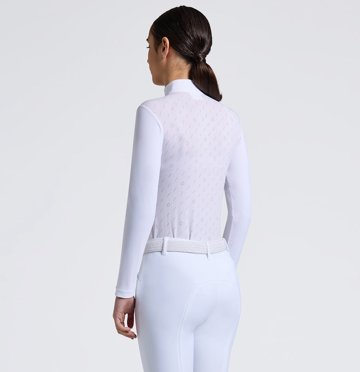 Cavalleria Toscana Jaquard Jersey Langærmet Stævnebluse - Hvid