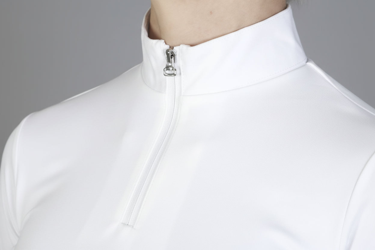 Equestro Artemis Langærmet Poloshirt - Hvid