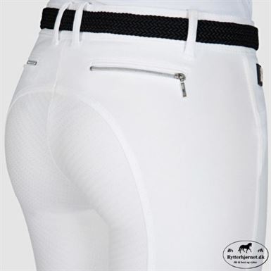 Equiline Cedar Ridebukser med Fuldgrip - Hvid