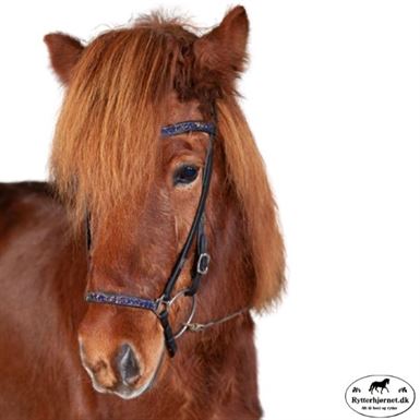 Hesta Gallery Rockstone Nakkerem & Wave Pandetykke M. Navy & Guld Sten