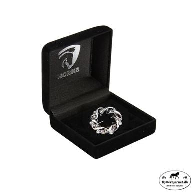 Horka Crown Plastronnål - Sølv/Sort