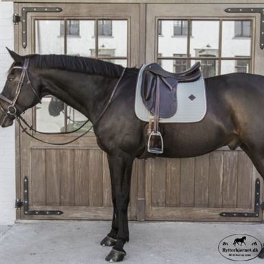 Kentucky dressurunderlag m. læderkant - Dusty green
