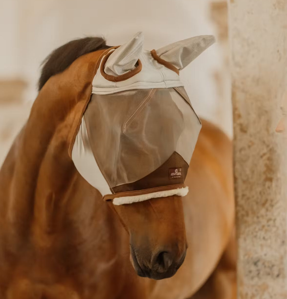 Kentucky Fluemaske Skin Friendly m. Ører - Silver