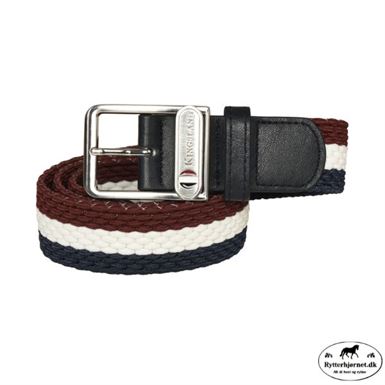 Kingsland Biar Flettet Elastikbælte - Navy/Hvid/Bordeaux