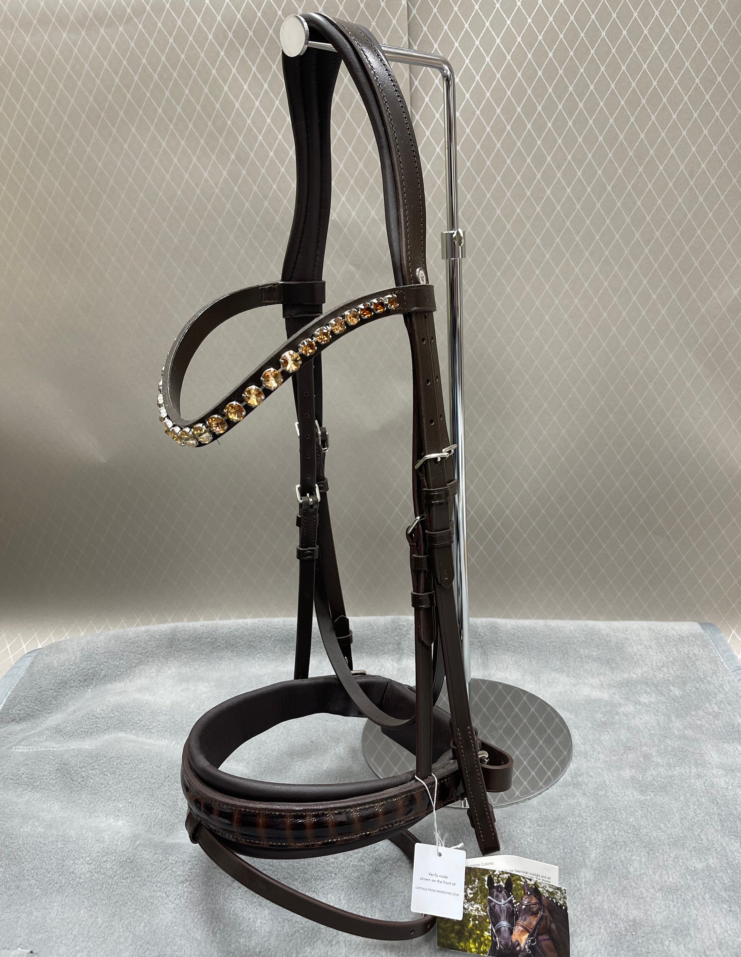 OS Elegant Trense m. FG Næsebånd Croco Lak. - Chocolate