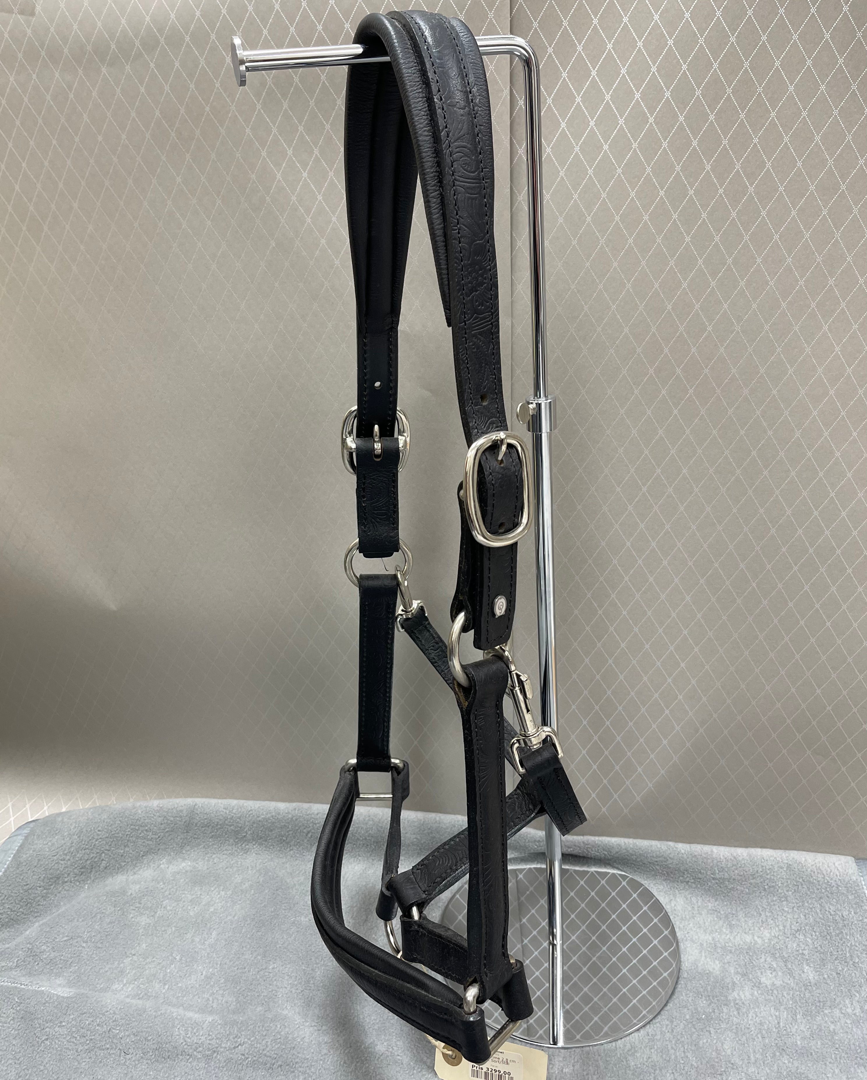 OS Lædergrime 2,8 cm - Barock Sort/Stål