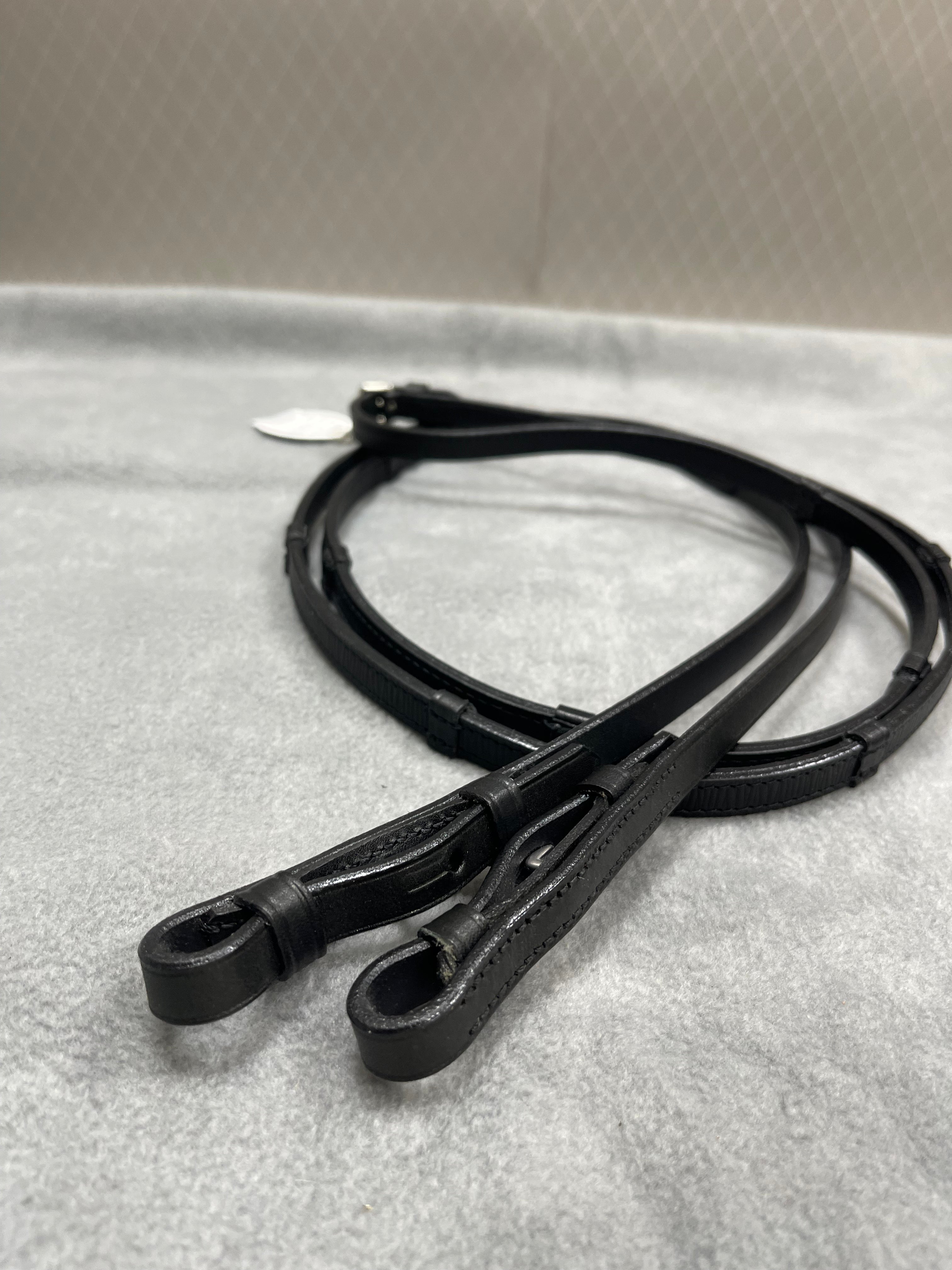 OS Comfort Grip 13mm Lædertøjle m. Stoppere - Sort