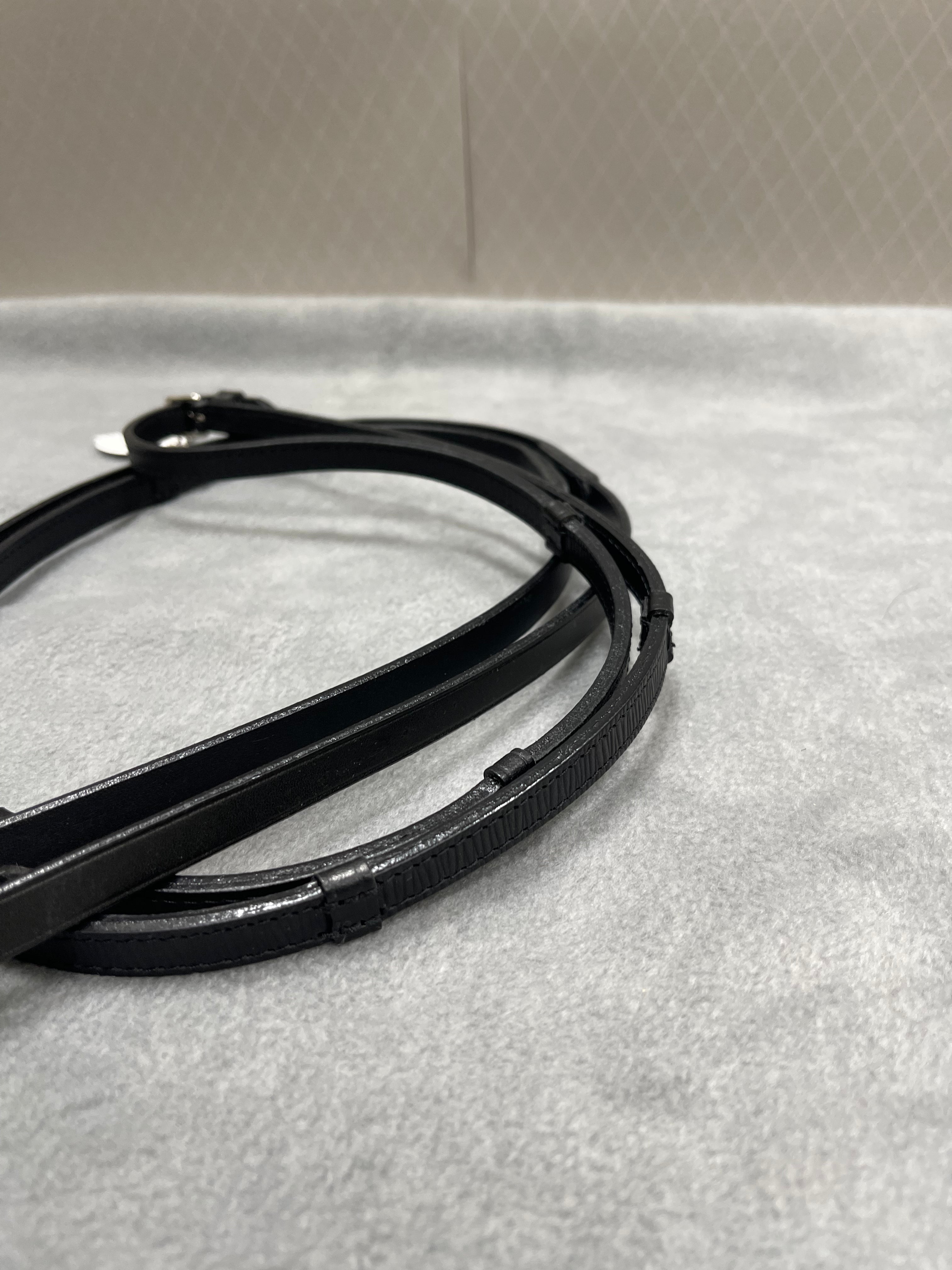 OS Comfort Grip 13mm Lædertøjle m. Stoppere - Sort