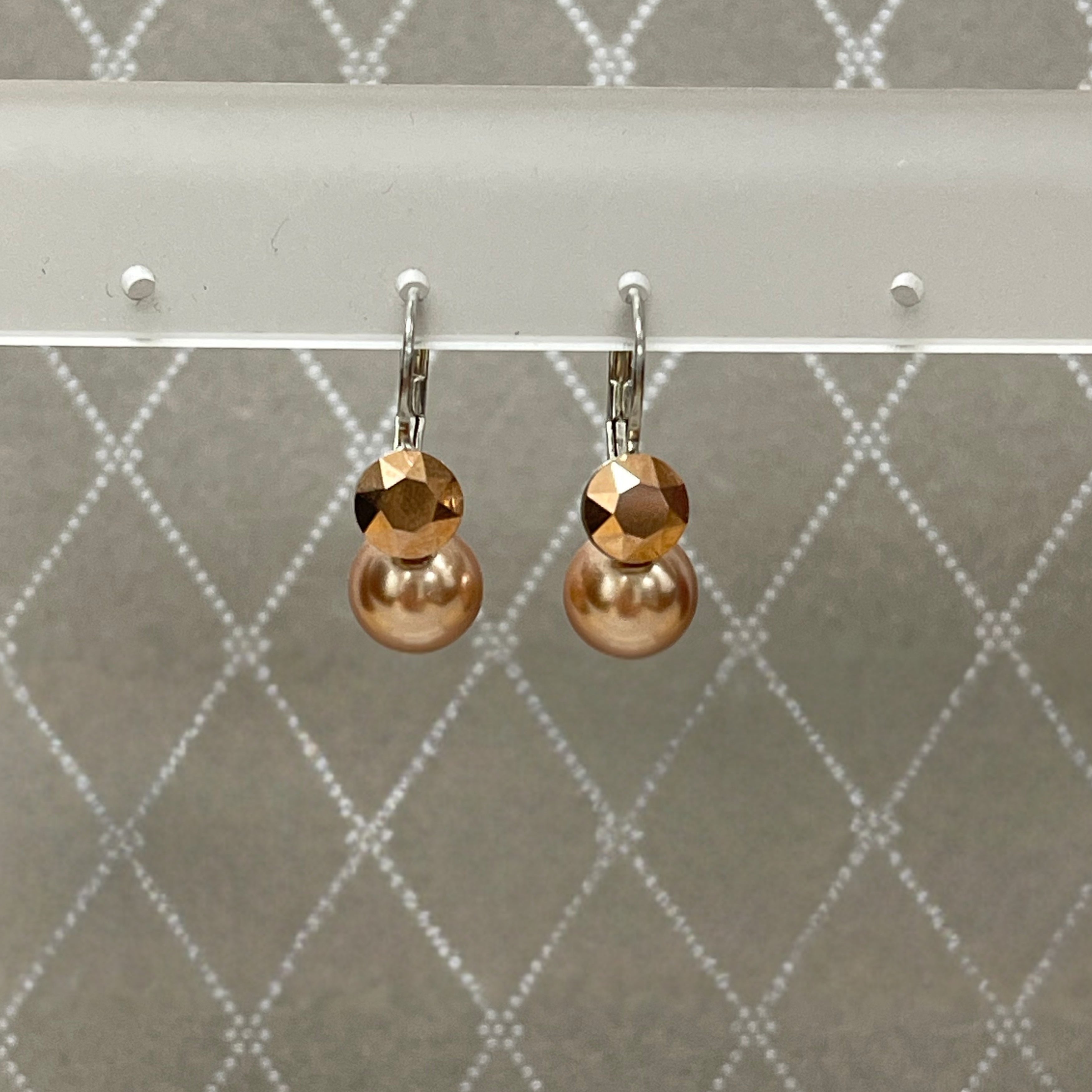 OS Perle Øreringe m. Krystal