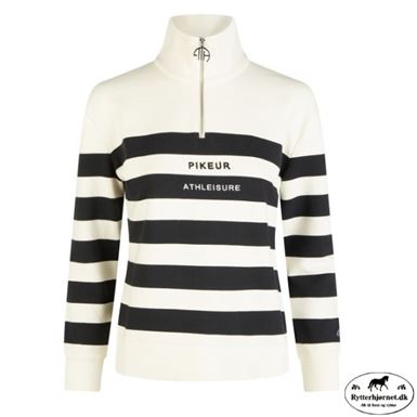 Pikeur Athleisure Stribet Sweater - Sort/Hvid
