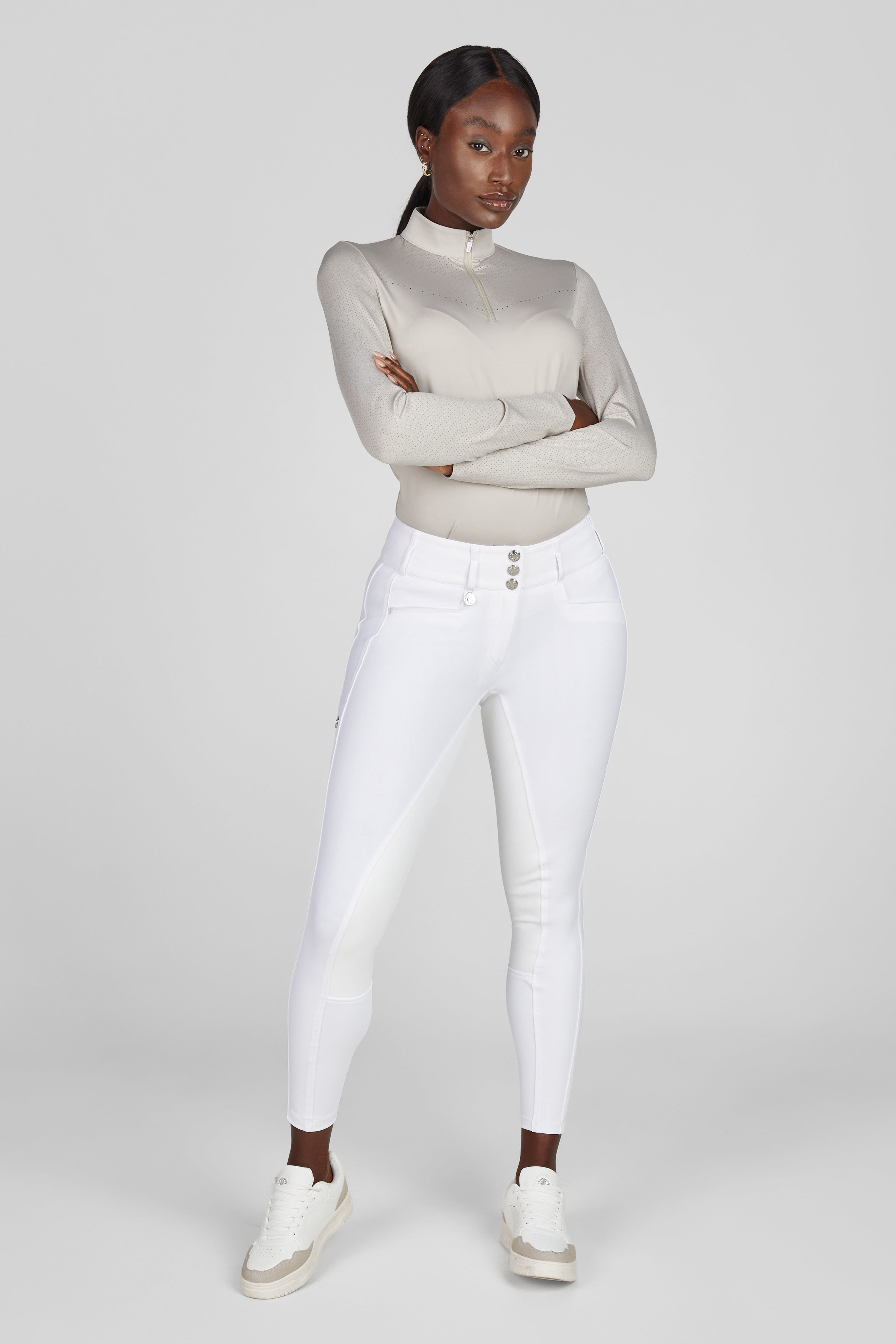 Pikeur Lasercut Langærmet Ridebluse