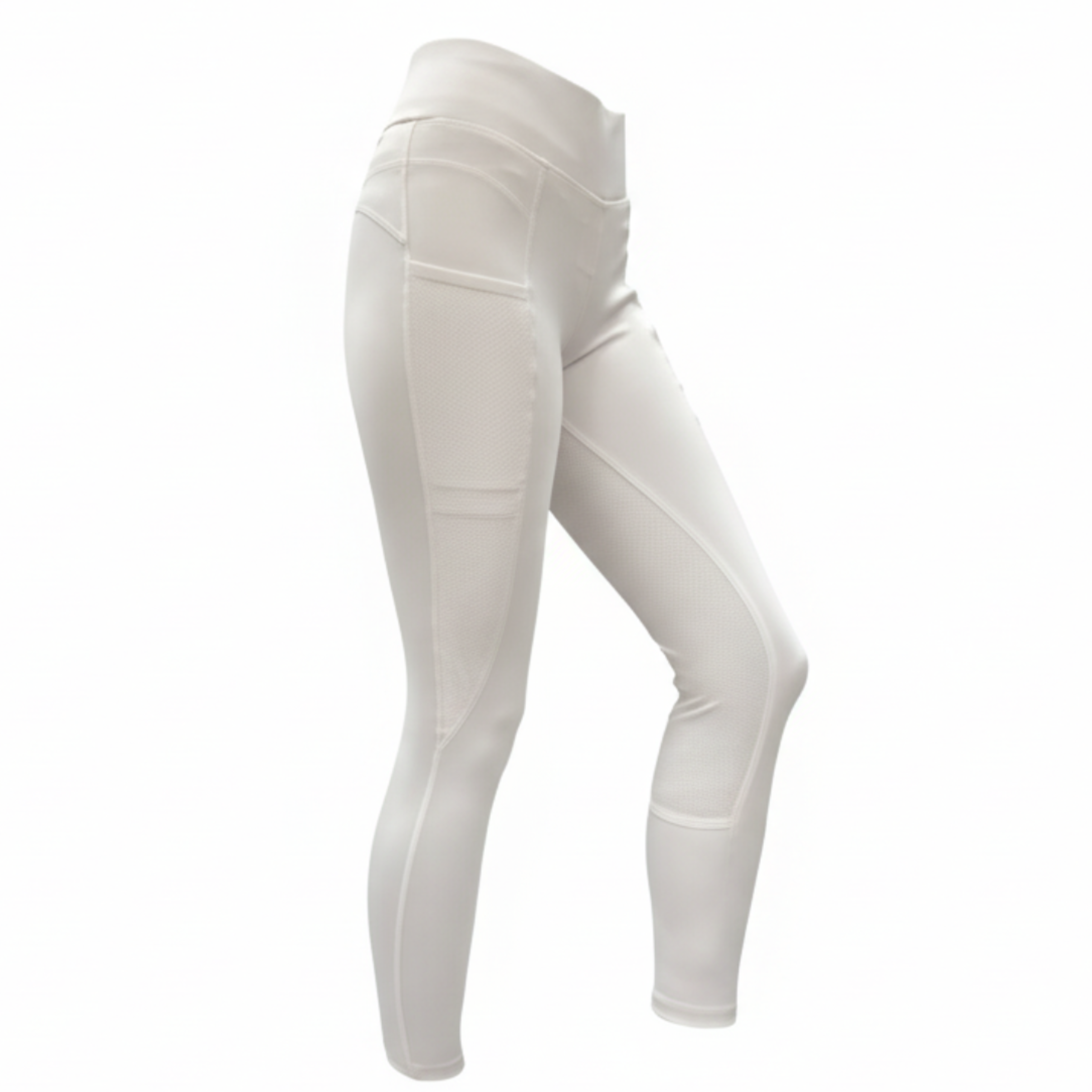 Rider's Company Junior Tights med Fuldgrip - Hvid