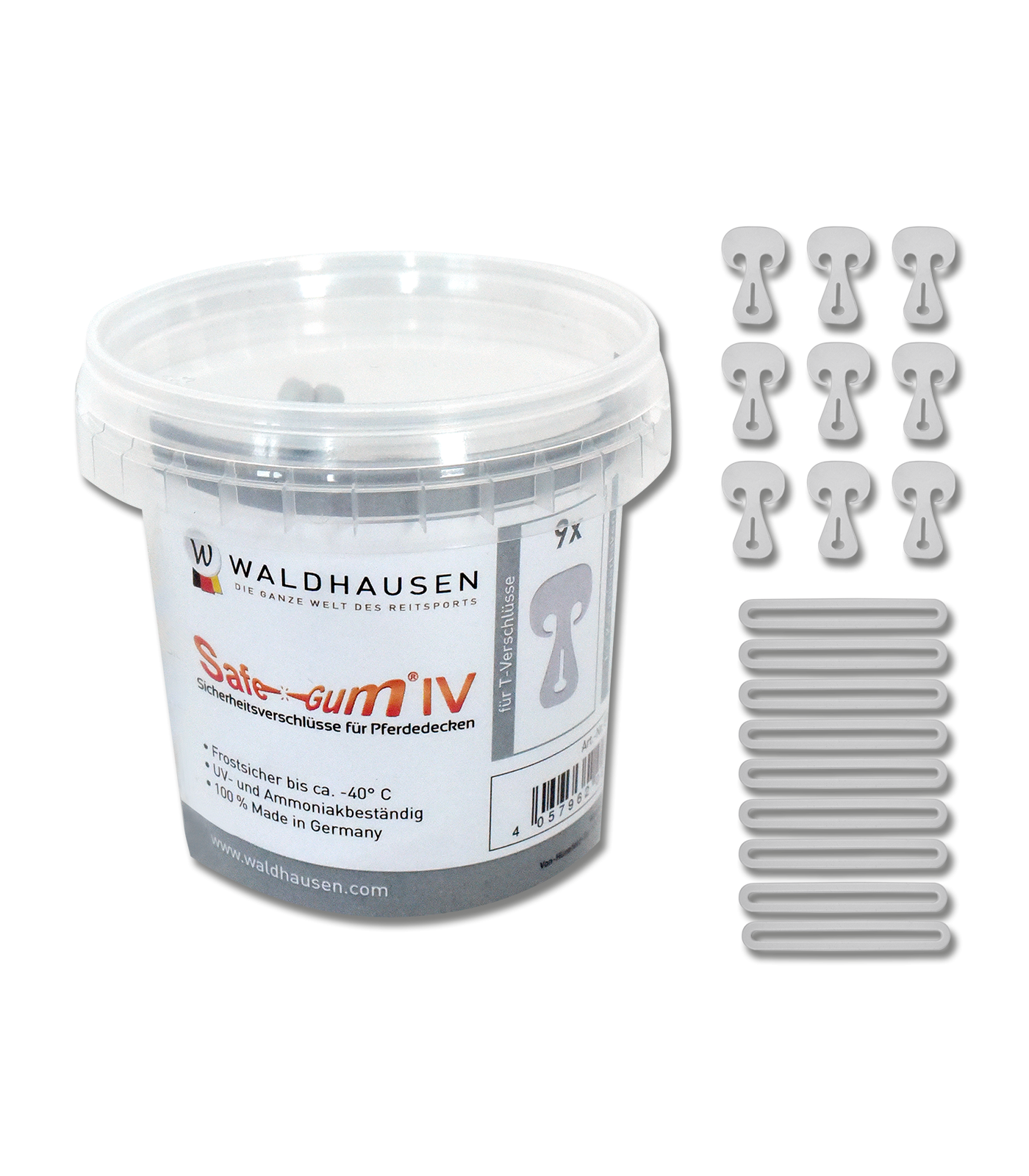 Waldhausen Safe-Gum Sæt 18 dele - Silver Grey