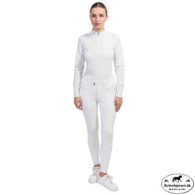 Samshield Loise Crystal Leaf Langærmet Stævneshirt - Hvid