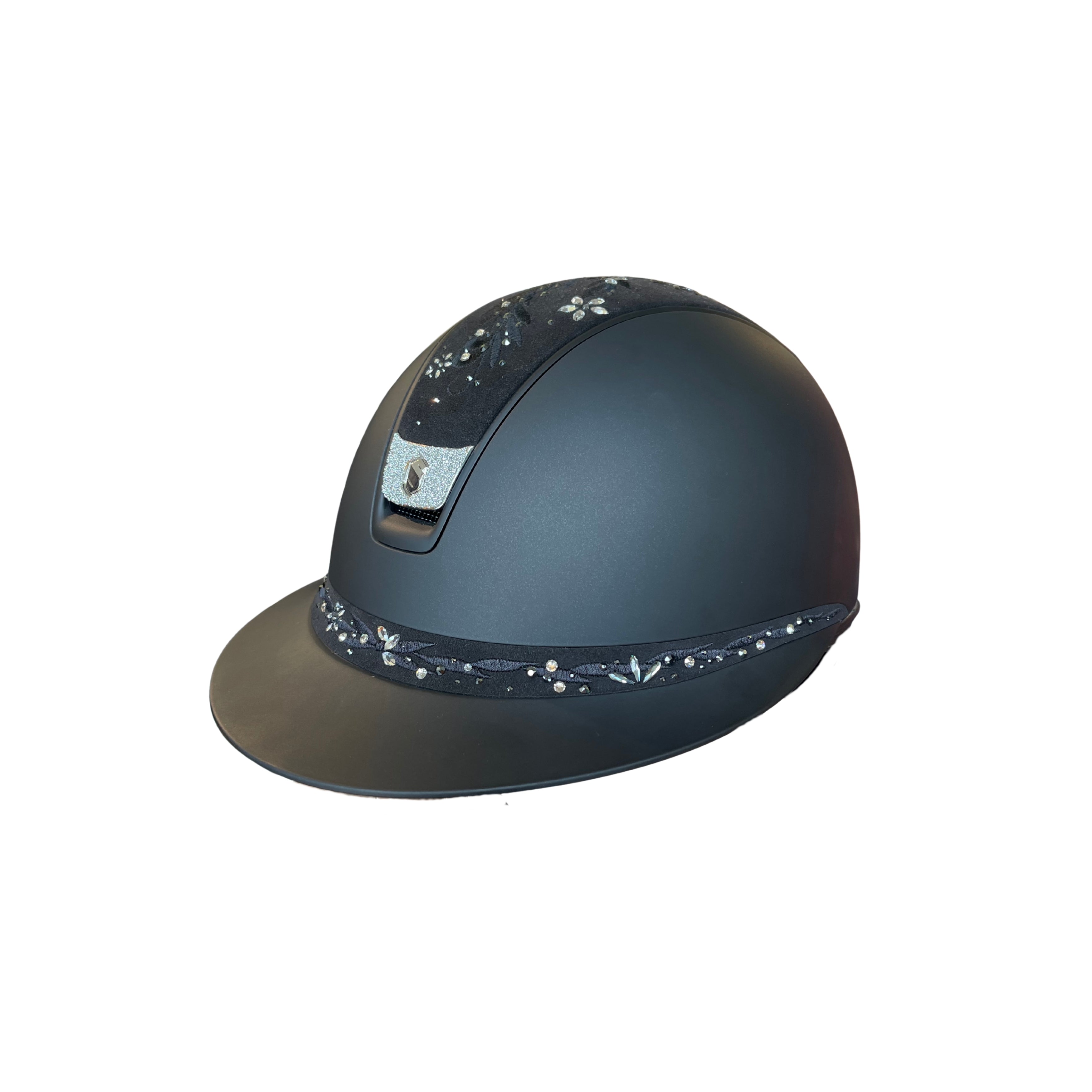 Samshield 2.0 Miss Shield Shadowmatt m. Flower Swarovski T+B & Crystal Fabric Blazon - Sort