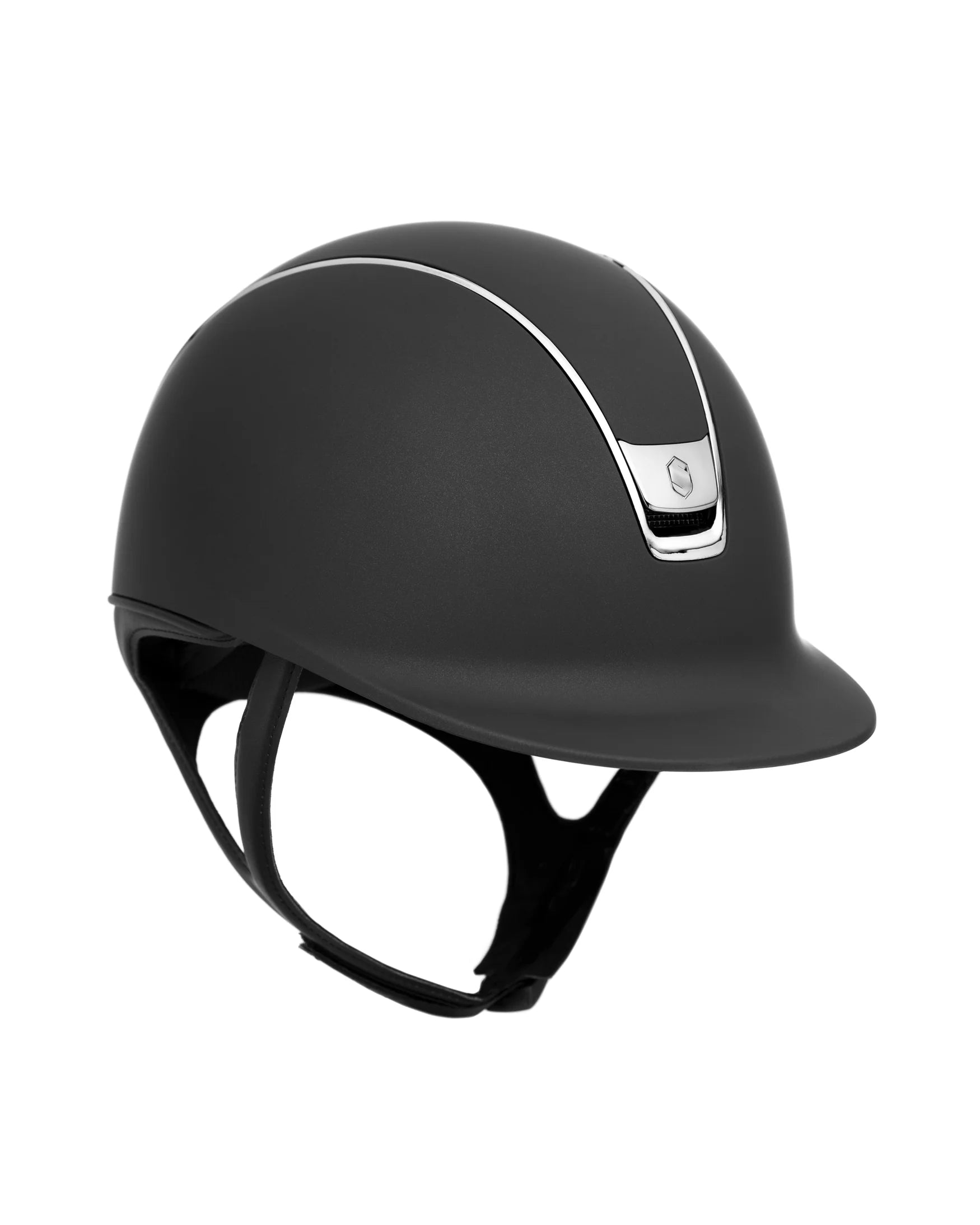 Samshield 2.0 Shadowmatt Ridehjelm m. Black Chrome Trim & Blazon - Sort