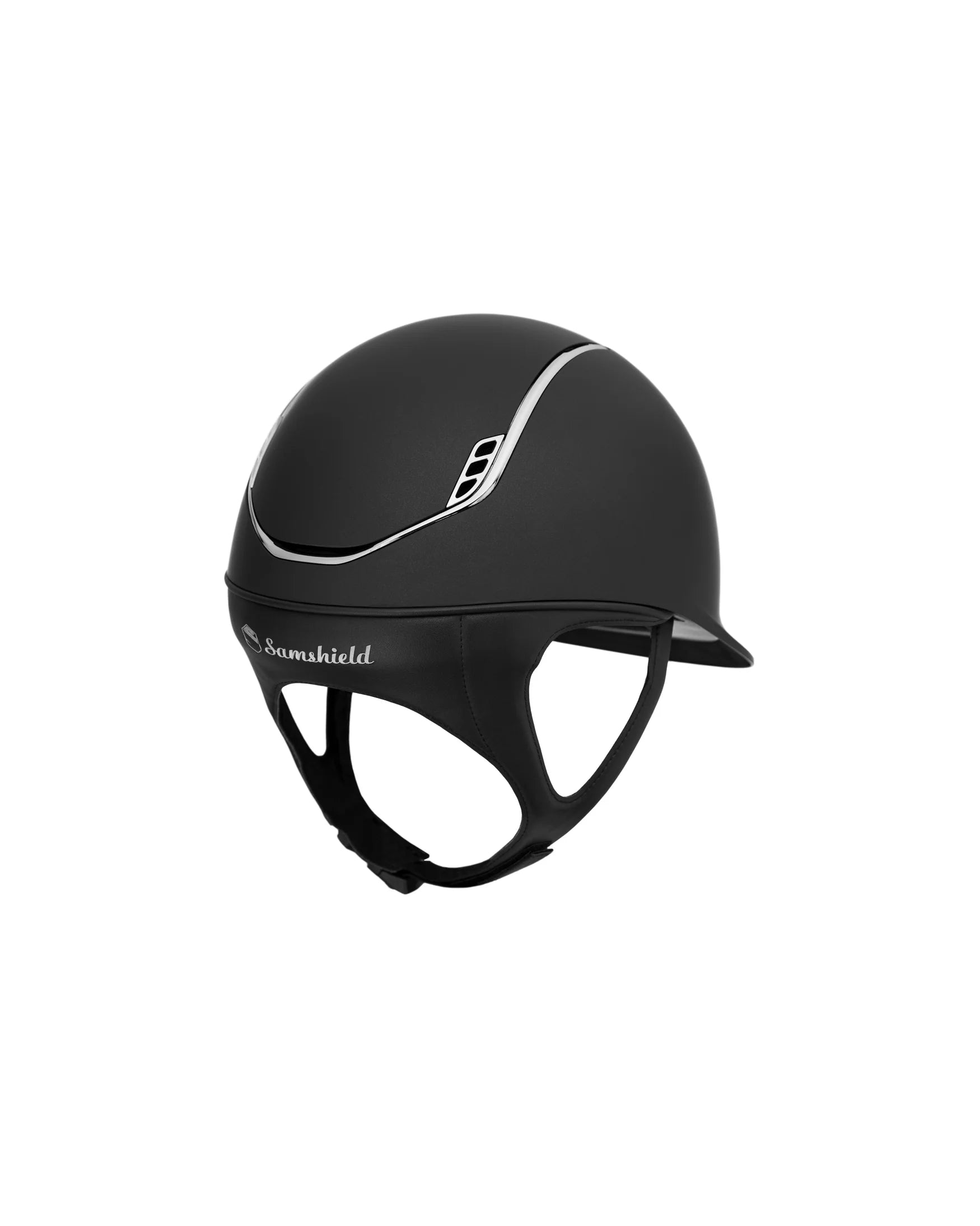 Samshield 2.0 Shadowmatt Ridehjelm m. Black Chrome Trim & Blazon - Sort